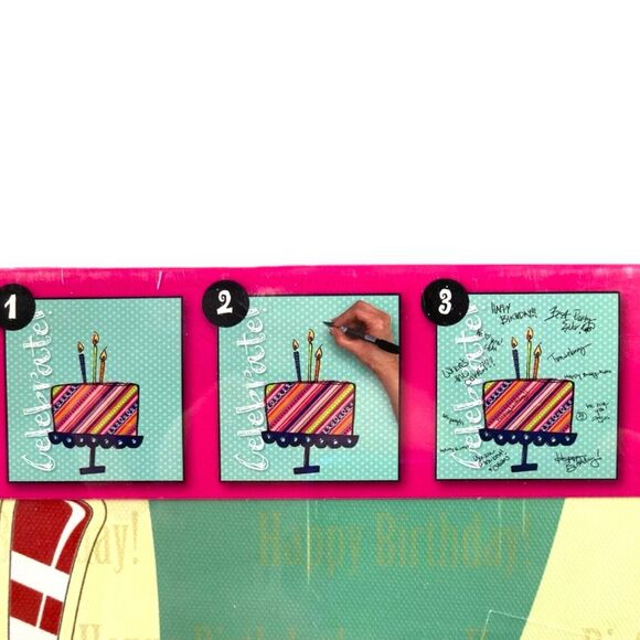 Canvas Kudos Happy Birthday Signable Canvas Wall Art Keepsake Gift 12x12x1.5" - Picture 10 of 13